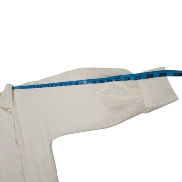 LADIES Lightweight Long Sleeve White Dress Shirt S/M - Picture 6 of 9